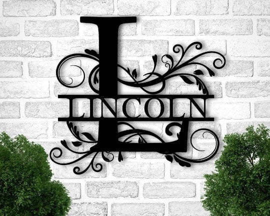Personalized Family Name Metal Sign, Housewarming Gift, Metal Monogram Sign, Door Hanger, Last Name Sign, Metal Wall Art, Wedding Gift