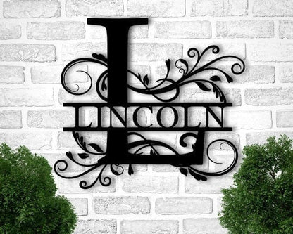 Personalized Family Name Metal Sign, Housewarming Gift, Metal Monogram Sign, Door Hanger, Last Name Sign, Metal Wall Art, Wedding Gift