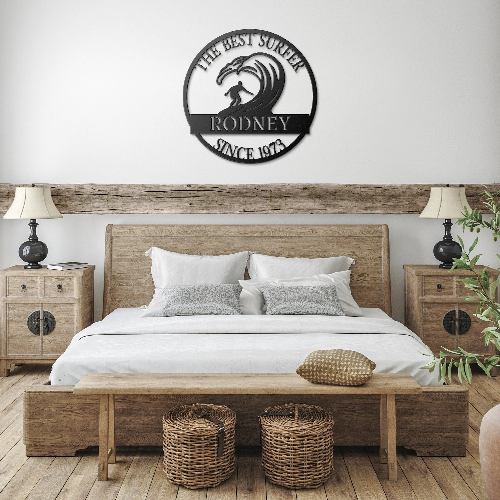 50th Birthday Gift For Men, Birthday Metal Sign, Gift For Husband, Boyfriend, Father, Personalized Birthday Sign, Custom Surfer Sign