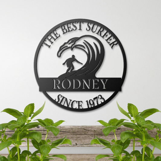 50th Birthday Gift For Men, Birthday Metal Sign, Gift For Husband, Boyfriend, Father, Personalized Birthday Sign, Custom Surfer Sign